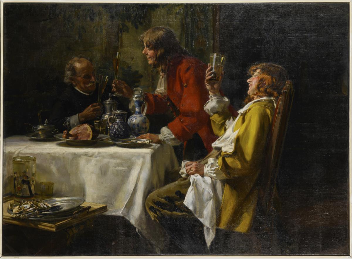 Landsknechte beim Trinken